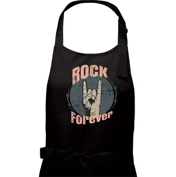 Kuchyňská zástěra Rock forever ruka - Dámská zástěra na vaření - Univerzální velikost ( Černá )