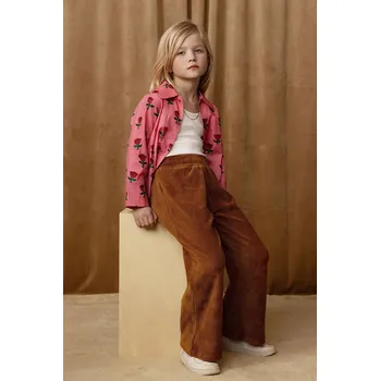 Chlapecká košile Dětská bavlněná košile Mini Rodini Roses 2512011628 růžová 42X, vel. 140-146