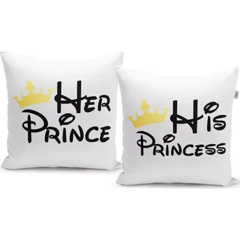 Polštář Sablio Polštáře Princ a princess: 2ks 40x40 cm