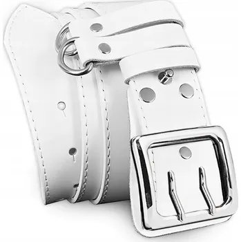 Opasek Pásek důstojnický BÍLÝ vojenský OPASK ke kalhotám kožený stráž kapsáče 110cm