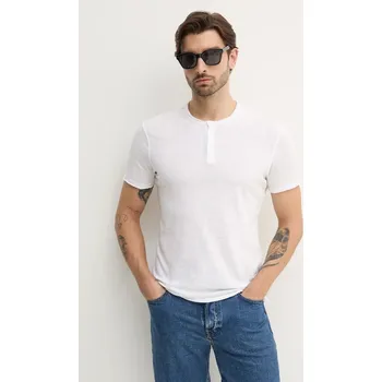 Pánské tričko Bavlněné tričko Sisley béžová barva, 3WF0S1009 00X, vel. XXL