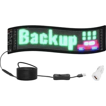 LED panel Vevor Programovatelný plnobarevný led panel p5, animace, Bluetooth, 38×10cm