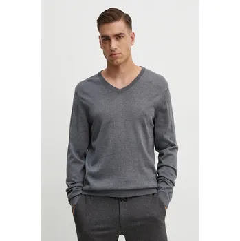 Pánský svetr Vlněný svetr BOSS pánský, zelená barva, lehký, 50468261 90X, vel. L