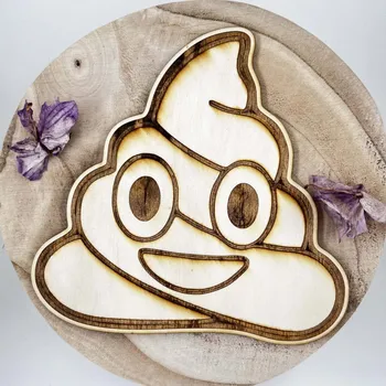 Dřevěná hračka Usměvavé dřevěné hovínko - originální dárek - Velké