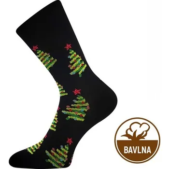 Pánské ponožky LONKA Ponožky slabé vánoční DAMER obrázkové se STROMKY Velikosti ponožek: 43-46