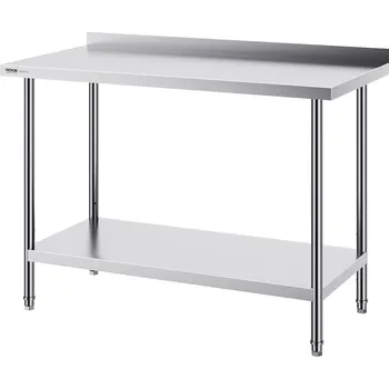 Dílenský stůl Vevor Nerezový pracovní stůl 24×48×36 inch, nastavitelná výška, komerční