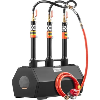 Průmyslové topidlo Vevor Přenosná propanová kovárna kamna 3 hořáky 2600℉ hexagon ocelová