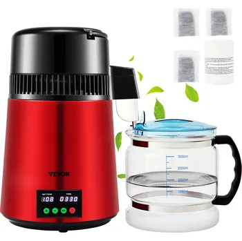 Destilační přístroj Vevor Destilátor vody stolní 4 L, 1 L/H, 750W, časovač 0-99 H, nerez 304