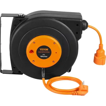 Prodlužovací kabel Vevor Navíjecí buben s prodlužovacím kabelem 15 m, 1000W, 1 m přívod, 180°