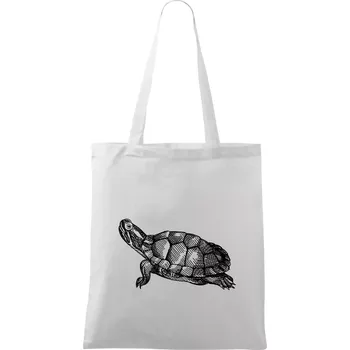 Tužkou kreslená želva - Taška bavlněná - 42 x 38 cm ( Bílá )