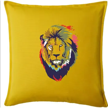 Polštář Hlava lva kreslená jednoduchá - Polštář 50x50 - 50x50 - Pouze potah ( Žlutá )