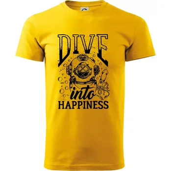 Dive into happinness - Triko extra velké (5-8XL) - 8XL ( Žlutá )