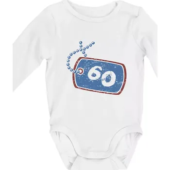 60 na krku štítek - Body kojenecké s dlouhým rukávem - Dlouhý r. 3-6 měs ( Bílá )