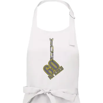 Kuchyňská zástěra 60 let na krku řetěz - Pánská zástěra na vaření - Univerzální velikost ( Bílá )