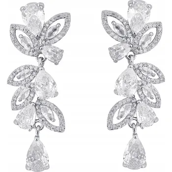 Náušnice Svatba ocelové Náušnice se stříbrnými křišťály zirkony