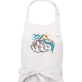 Kuchyňská zástěra Hory jako na dlani - Pánská zástěra na vaření - Univerzální velikost ( Bílá )