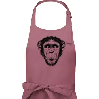 Kuchyňská zástěra Opice kresba - Pánská zástěra na vaření - Univerzální velikost ( Starorůžová )