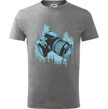 Zrcadlovka v přírodě - Tričko dětské bavlněné - 98 cm / 2 roky ( Tmavě šedý melír )