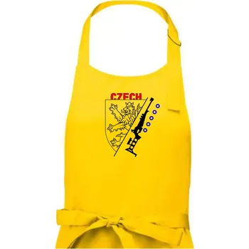 Kuchyňská zástěra Biathlon - Czech Lion - Pánská zástěra na vaření - Univerzální velikost ( Žlutá )