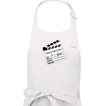 Kuchyňská zástěra Filmová klapka - Dámská zástěra na vaření - Univerzální velikost ( Bílá )