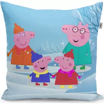 Polštář Sablio Polštář Prasátko Pepina Rodina - 40x40 cm