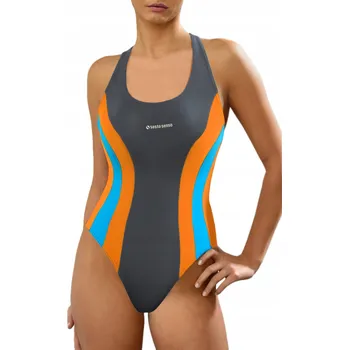 Dámské plavky Sesto Senso jednodílné plavky šedé barvy, velikost L