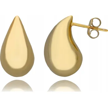 Náušnice POSTŘÍBŘENÉ POZLÁCENÉ NÁUŠNICE MALÉ SLZIČKY NA PUZETU