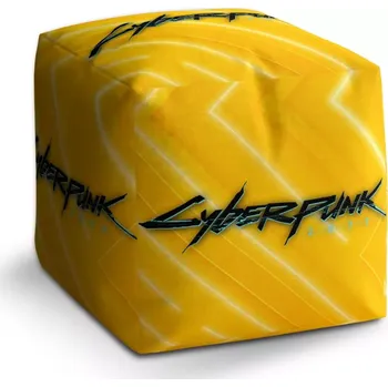 Taburet Sablio Taburet Cube Cyberpunk 2077 Žlutý: 40x40x40 cm