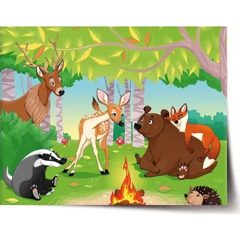 Plakát Sablio Plakát Lesní zvířátka 2 - 120x80 cm