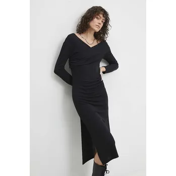 Dámské šaty Šaty Answear.LAB černá barva, midi 91123.iw 99X, vel. S