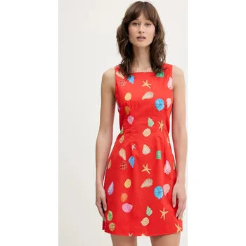 Dámské šaty Šaty s příměsí lnu Never Fully Dressed NFDDR2028 oranžová 23X, vel. M