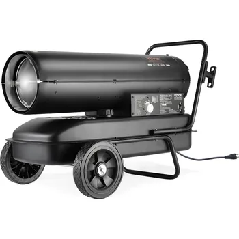 Průmyslové topidlo Vevor Torpédový ohřívač na naftu/kerosen 100000Btu s termostatem, 38L nádrž