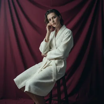 Dámský župan Župan WAFLE NATUR nebarvený, (280gr) Unicato Velikost: S/M