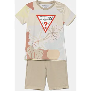 Dětská bavlněná souprava Guess béžová barva, N5GG05 K8HM4 N5GG05.K8HM4.PPYA 01X, vel. 105-112