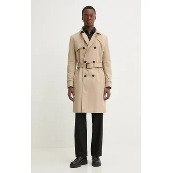 Dámský kabát Trench kabát HUGO Maluks2511 béžová barva, 50535072 80X, vel. 52