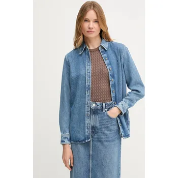 Pánská košile Džínová košile Tommy Hilfiger WW0WW47219 modrá 55J, vel. 36