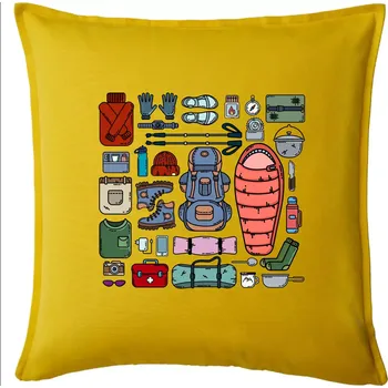 Polštář Co si sbalit na kempovani? - Polštář 50x50 - 50x50 - Pouze potah ( Žlutá )