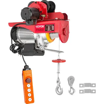 lanový naviják Vevor Elektrický kladkostroj 800Kg/1700Lbs, 1300W, dvojitý 12M/40Ft