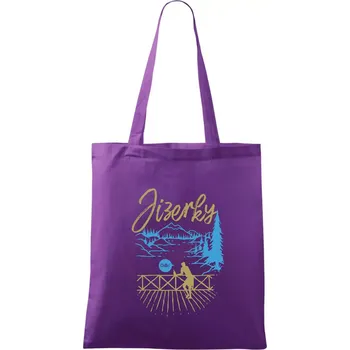 Jizerky - modrý les chill - Taška bavlněná - 42 x 38 cm ( Fialová )