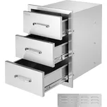 Vevor Zásuvky do venkovní kuchyně 16"×21.5"×18" trojité, nerezová rukojeť