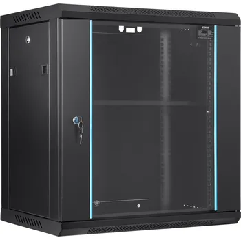 Rozvaděč Vevor Nástěnná 12U racková skříň, 39.4cm/15.5" hloubka, sklo, 90kg/200lbs