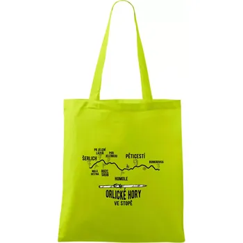 Orlické hory ve stopě - Taška bavlněná - 42 x 38 cm ( Limetková )