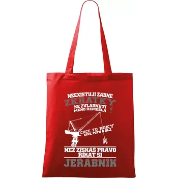 Nákupní taška Jeřábník zkratky - Taška bavlněná - 42 x 38 cm ( Červená )