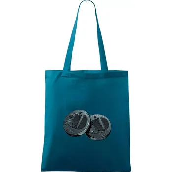 Haléře pro sedmdesátníka - Taška bavlněná - 42 x 38 cm ( Petrolejová )