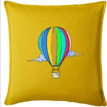 Polštář Horkovzdušný balon v oblacích - Polštář 50x50 - 50x50 - Pouze potah ( Žlutá )