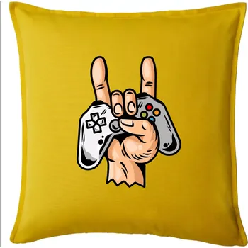 Polštář Gamer - gamepad paroháč - Polštář 50x50 - 50x50 - Pouze potah ( Žlutá )