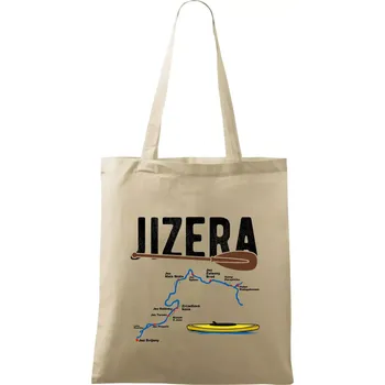 Mapa řeky Jizery - Taška bavlněná - 42 x 38 cm ( Naturální )