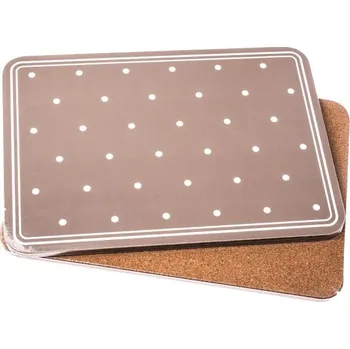 Casa de Engel Korkové podložky pod šálek - tmavě šedá s puntíky - sada 2ks 8