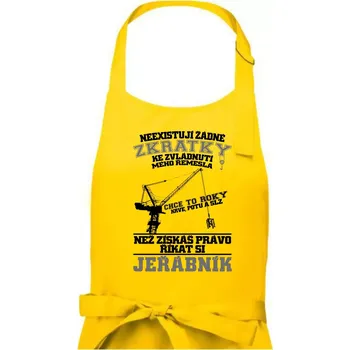 Kuchyňská zástěra Jeřábník zkratky - Pánská zástěra na vaření - Univerzální velikost ( Žlutá )