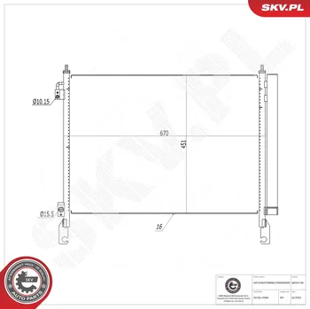 Ventilátor topení a klimatizace Kondenzátor klimatizace ESEN SKV 86SKV156
